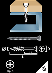 Collated chipboard screw for floors