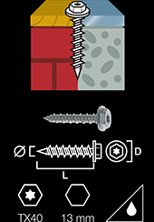 Concrete screw Hi-Lo Hex