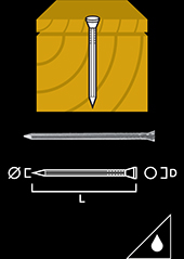 Stainless steel nail grooved A4