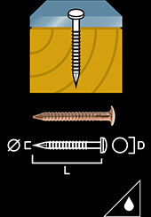 Metalwork nail copper