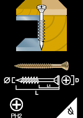 Chipboard/skirting screw