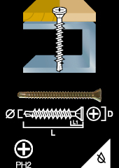 Chipboard/skirting screw with drill point