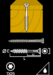 Decking screw stainless steel hardened