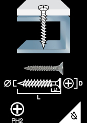 Drywall screw for steel electro-galvanised