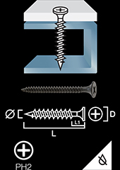 Drywall screw for steel phosphated