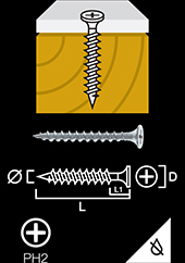 Drywall screw for timber electro-galvanised