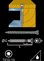 Floor/skirting screw waxed