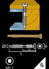 Floor/skirting screw with drill point