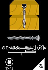 Frame screw interior door