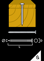 Nail electro-galvanised