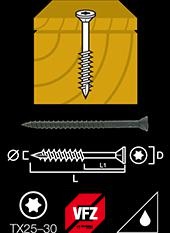 Nordic wood screw countersunk