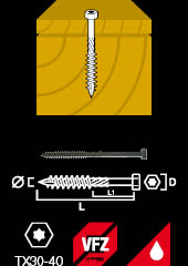 Nordic wood screw hexagonal head