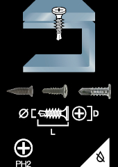 Steel profile screw with drill point