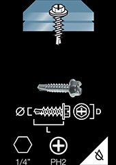 Tapping screw with drill point