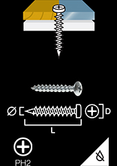 Wafer head screw for plasterboard