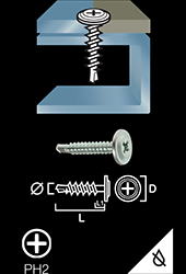 Wafer head screw with drill point