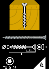 Wood screw countersunk
