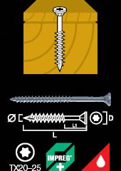 Wood Screw Countersunk Impreg®+