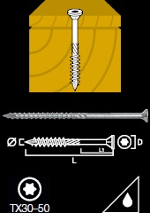 Wood screw countersunk Protec